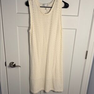 Sleeveless Knit Midi Dress in Cream